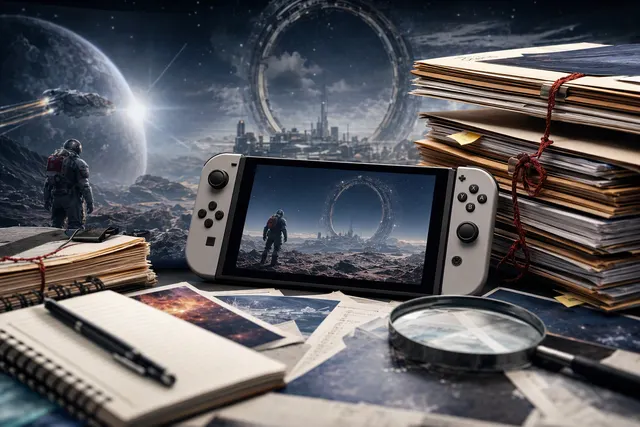 AI-generated editorial illustration for an article about the rumored Starfield Nintendo Switch 2 port