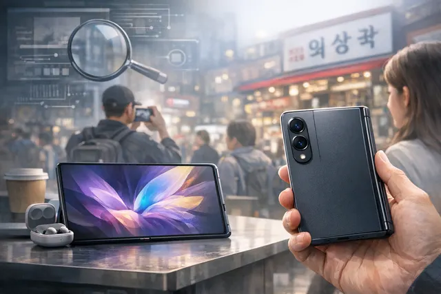 Samsung Galaxy Z Fold 8 Wide concept showing the shorter, wider passport-shaped foldable design with dual cameras and a 4:3 inner display