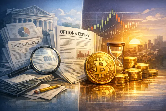 Bitcoin price chart with options expiry and PCE inflation data markers