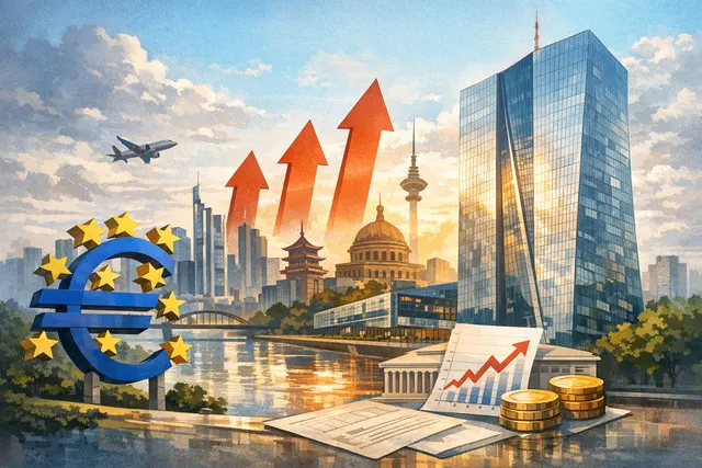 European Central Bank and global central bank rate decisions visualized against an energy market backdrop