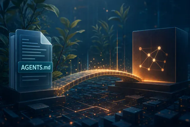 Illustration of Claude Code project instruction files AGENTS.md and CLAUDE.md
