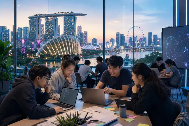 Developers building AI projects during the Sea x OpenAI Codex Hackathon in Singapore