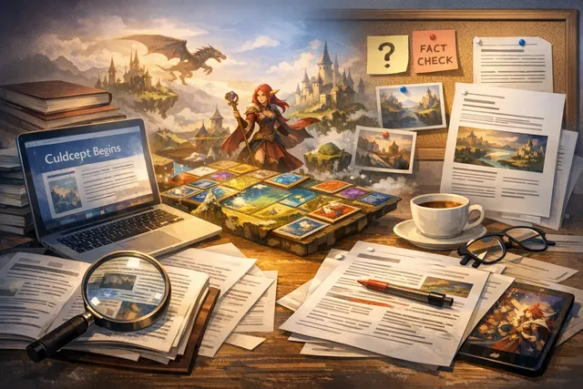 Key art for Culdcept Begins featuring the protagonist Kamru and the continent of Bavrashka, with the Royal Cept Academy in the background.