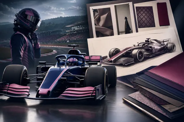 Concept image of a Gucci-branded Alpine Formula One car reflecting rumors of a potential 2027 title sponsorship