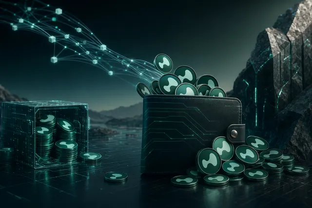 Conceptual illustration of a crypto whale wallet accumulating Hyperliquid HYPE tokens on-chain