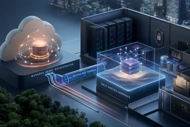 Illustration of enterprise AI agents operating securely within private corporate networks