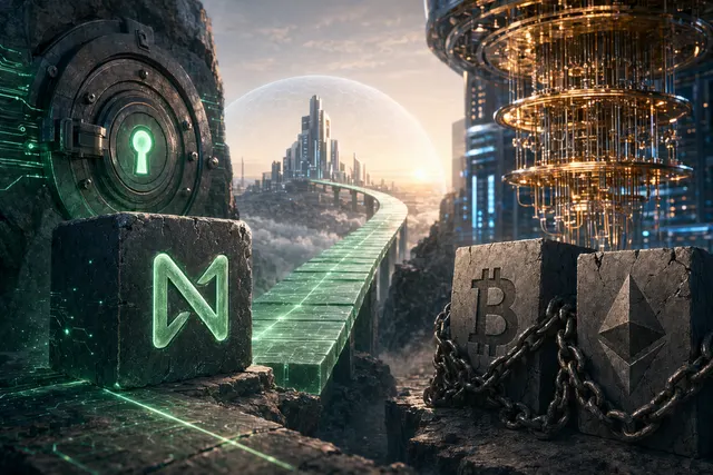 Abstract illustration of NEAR Protocol accounts rotating cryptographic keys for post-quantum blockchain security