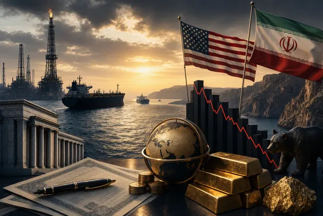 Editorial illustration for an article about oil prices and global financial markets