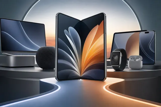 AI-generated editorial illustration for an article about Apple’s reported October product lineup