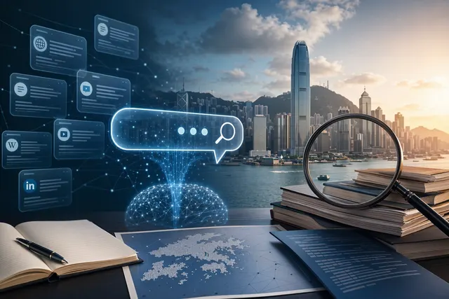 香港 AI 搜尋引用來源排名的概念插圖