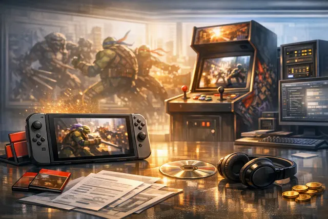Teenage Mutant Ninja Turtles Arcade: Wrath of the Mutants Ninja Edition promotional artwork for Nintendo Switch 2