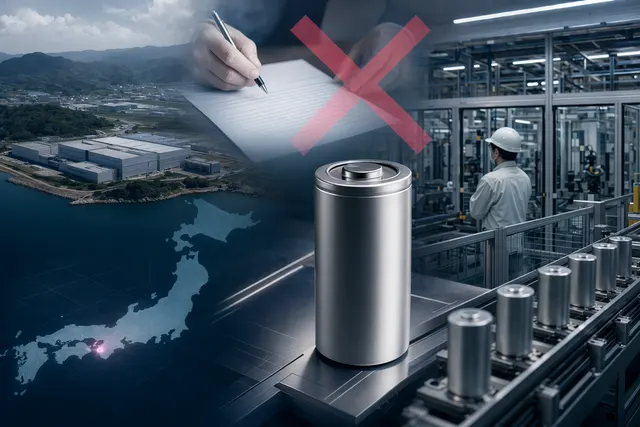 Illustration of Panasonic 4680 battery cells with an electric vehicle and data center energy storage racks