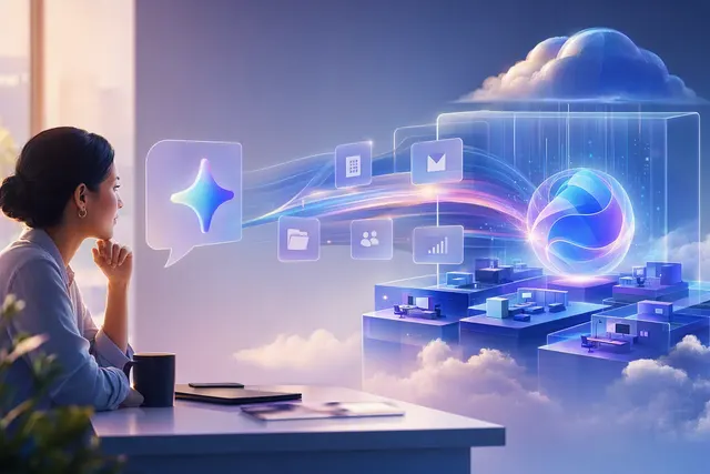 Illustration of an AI agent managing work on a cloud-based Windows computer