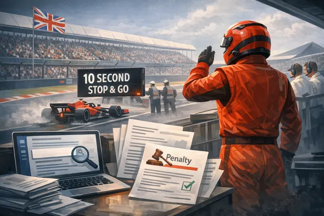 Search & fact check with cited sources for What unprecedented penalty did Carlos Sainz receive at the 2026 British Grand Prix, what specific