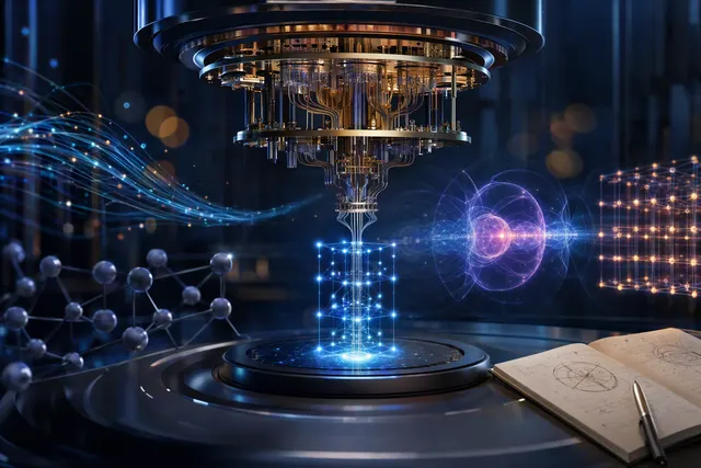 Illustration representing quantum hardware and magic state cultivation