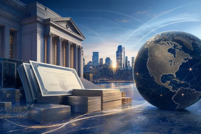 Editorial illustration accompanying Microsoft’s bond sale and AI infrastructure financing