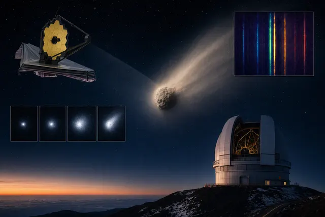 Illustration of Centaur 450P/LONEOS developing a gas-and-dust coma in the outer solar system