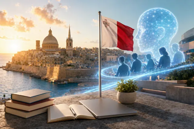 Illustration representing Malta’s nationwide programme offering free ChatGPT Plus access after AI training