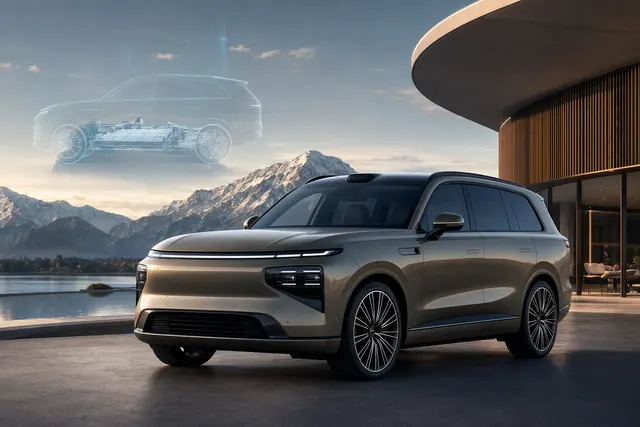 AI-generated editorial illustration representing the XPeng G9L SUV