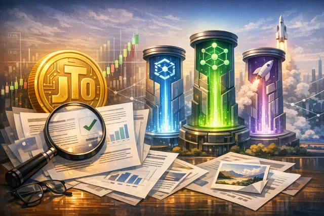 Jito JTO token rally chart and Solana Market Layer concept illustration