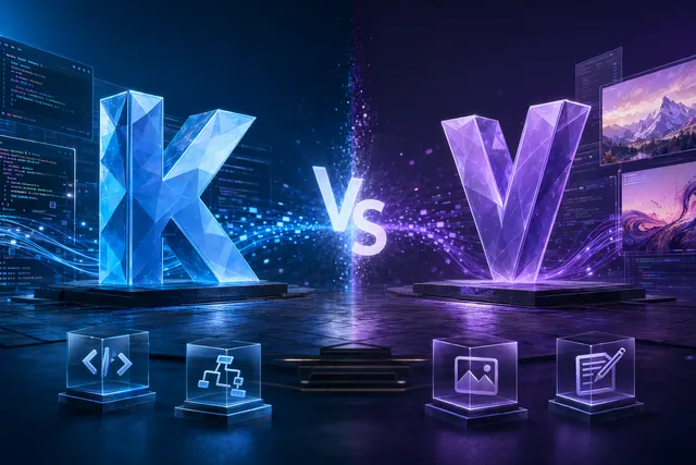 Kimi K2.6とDeepSeek V4のベンチマーク比較を表す抽象的なAI編集画像