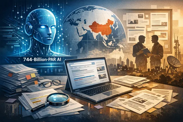 AI-generated illustration representing the GLM-5.2 open-weight model release and its impact on the AI landscape