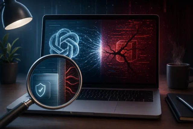 Illustration representing a security flaw in the ChatGPT app for macOS