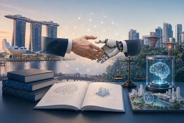 Editorial illustration for Anthropic’s AI safety agreement with Singapore