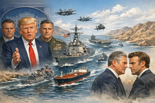 Iranian missile strikes and US naval forces in the Strait of Hormuz during the June 2026 crisis
