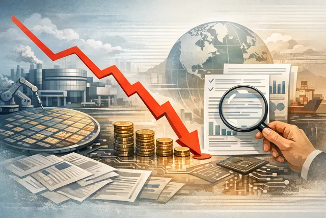 TSMC and semiconductor stock decline chart with chip sector indicators