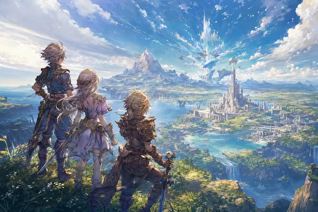 Fantasy action RPG-inspired artwork representing Trinity Trigger DX on Nintendo Switch 2
