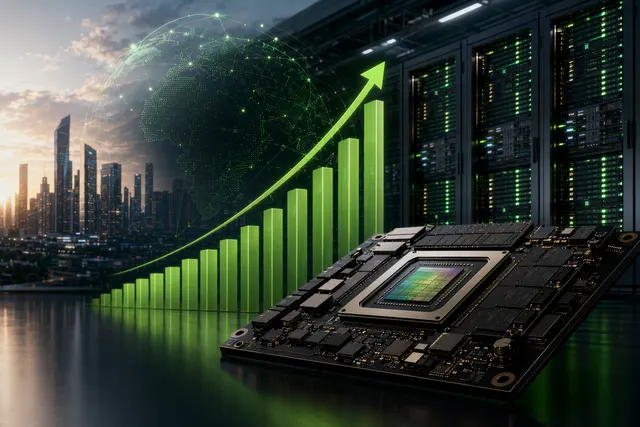 Illustration representing Nvidia’s AI infrastructure growth and its impact on global semiconductor markets