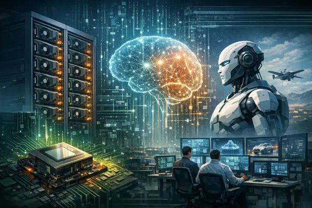 Abstract illustration of a futuristic AI agent network connecting enterprise data nodes