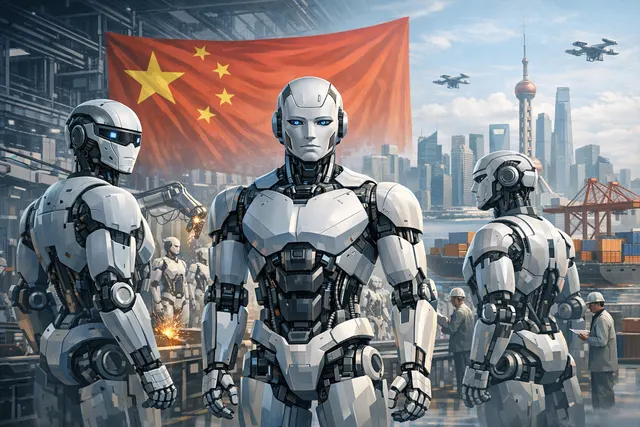 What factors explain the surge in China's humanoid robot production for global dominance, and why do experts warn that this output vastly ex