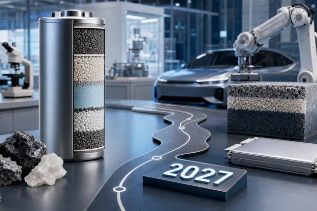 AI-generated editorial illustration accompanying CATL’s all-solid-state battery pilot-production outlook