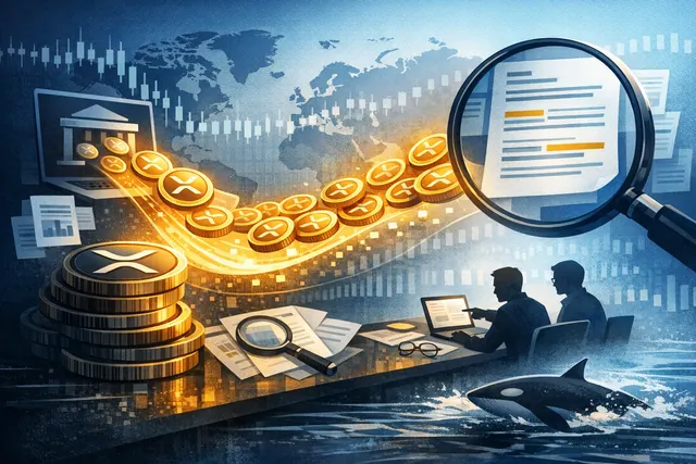 Illustration of XRP token outflows from Binance and Upbit exchanges, showing whale accumulation and declining exchange reserves near $1.09 price level