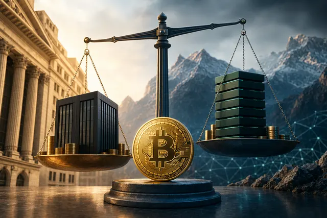 Illustration of Bitcoin derivatives market showing competition between Deribit crypto exchange and BlackRock IBIT ETF options