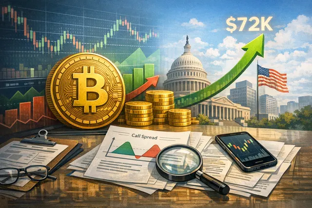 Bitcoin price chart with options trade data and Federal Reserve meeting calendar overlay