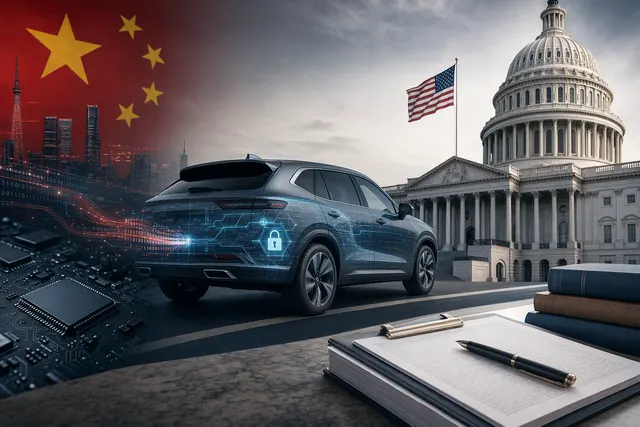 What is the automakers’ request to Congress regarding Chinese vehicles, software, and hardware in the U.S. market; why do they view a perman