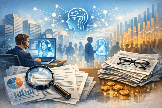 Conceptual illustration of Cisco's AI agent deployment with connected workplace technology
