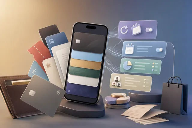 AI-generated editorial illustration accompanying coverage of Apple Wallet in iOS 27