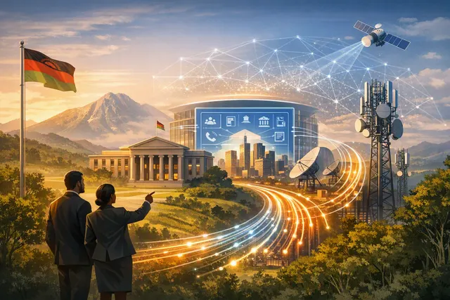 Illustration of Malawi’s planned Huawei-backed digital government portal and nationwide high-speed network