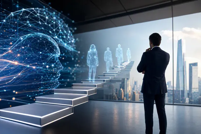 Editorial illustration of enterprise agentic AI and workflow orchestration