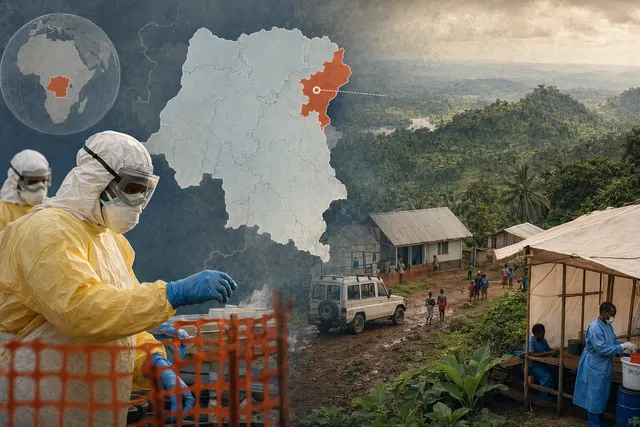 Illustration representing the 2026 Ebola outbreak in eastern Democratic Republic of Congo