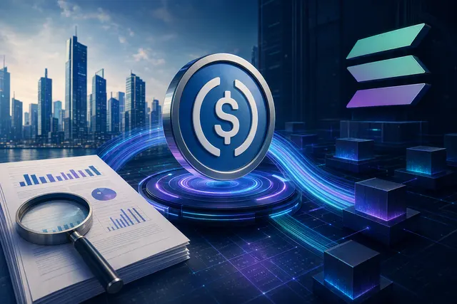 Illustration representing large USDC issuance and liquidity flows on the Solana blockchain
