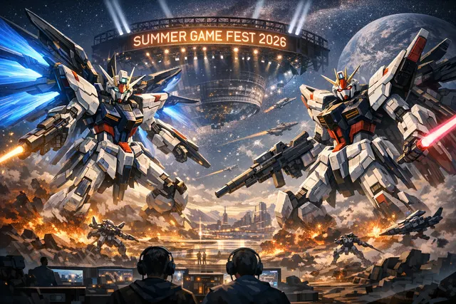 Promotional key art for Gundam Rogue Orbit featuring the Gundam Helix mobile suit against a futuristic backdrop