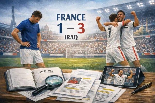 Kylian Mbappé celebrating after scoring for France in the 2026 World Cup against Iraq at Lincoln Financial Field