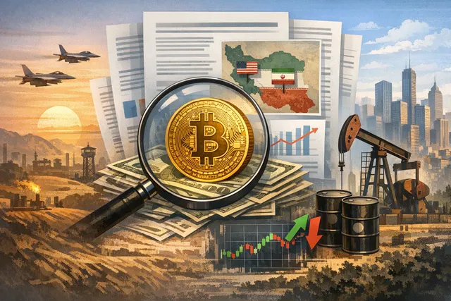 Chart showing Bitcoin price rise above $65,000 and Brent crude oil price drop on July 27, 2026, following the U.S.-Iran strike pause