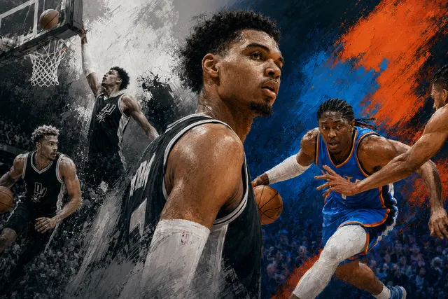 Victor Wembanyama leading the Spurs during Game 4 of the 2026 Western Conference Finals against the Thunder