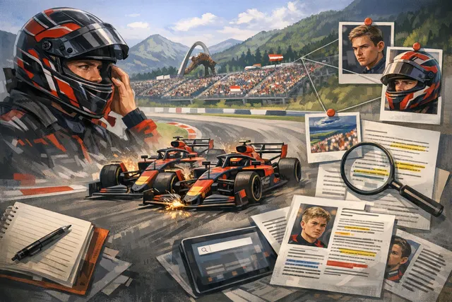 Two Formula 1 cars from Racing Bulls racing side by side at the Red Bull Ring, representing the on-track tension between Liam Lawson and Arvid Lindblad at the 2026 Austrian Grand P